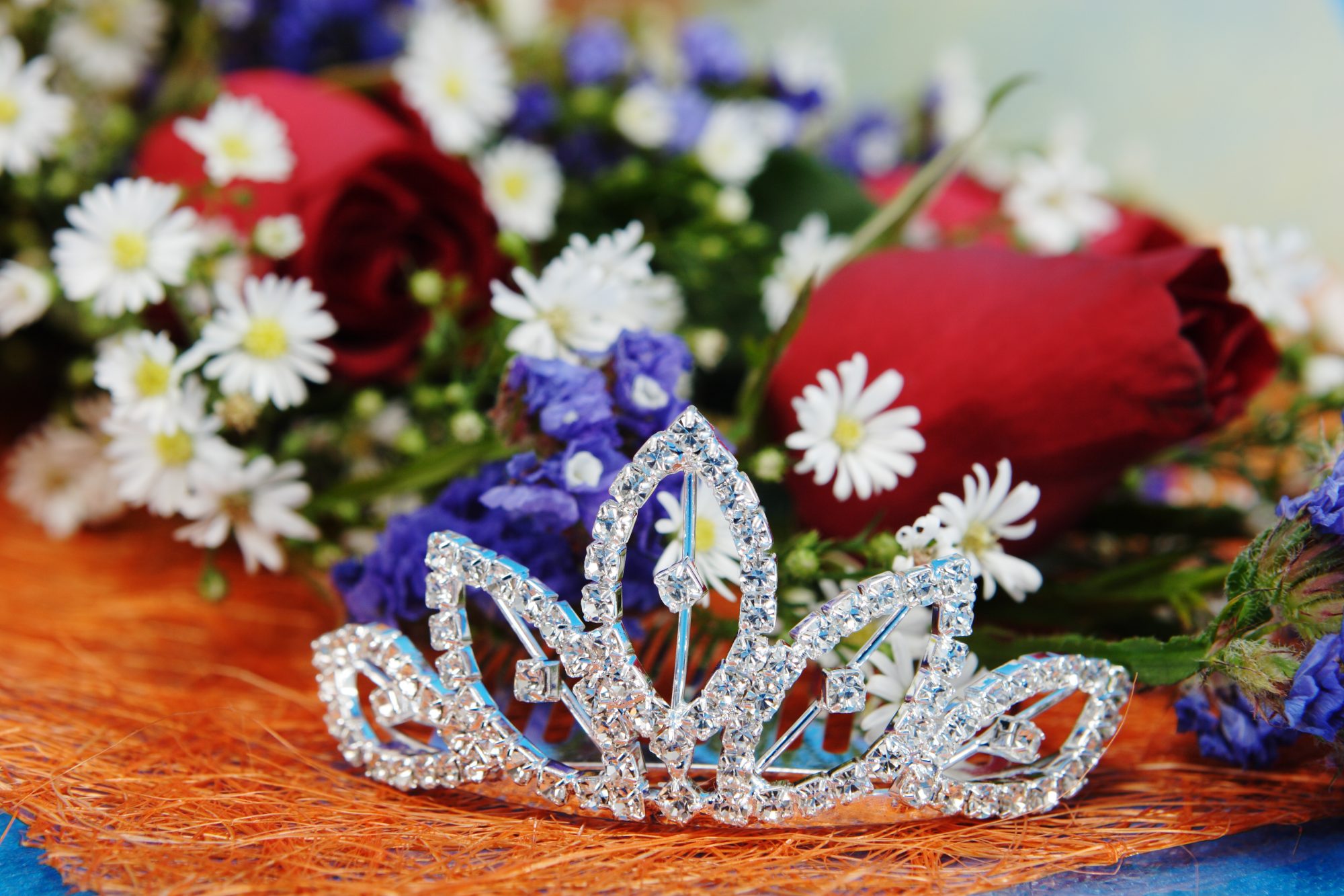 tiara and flowers