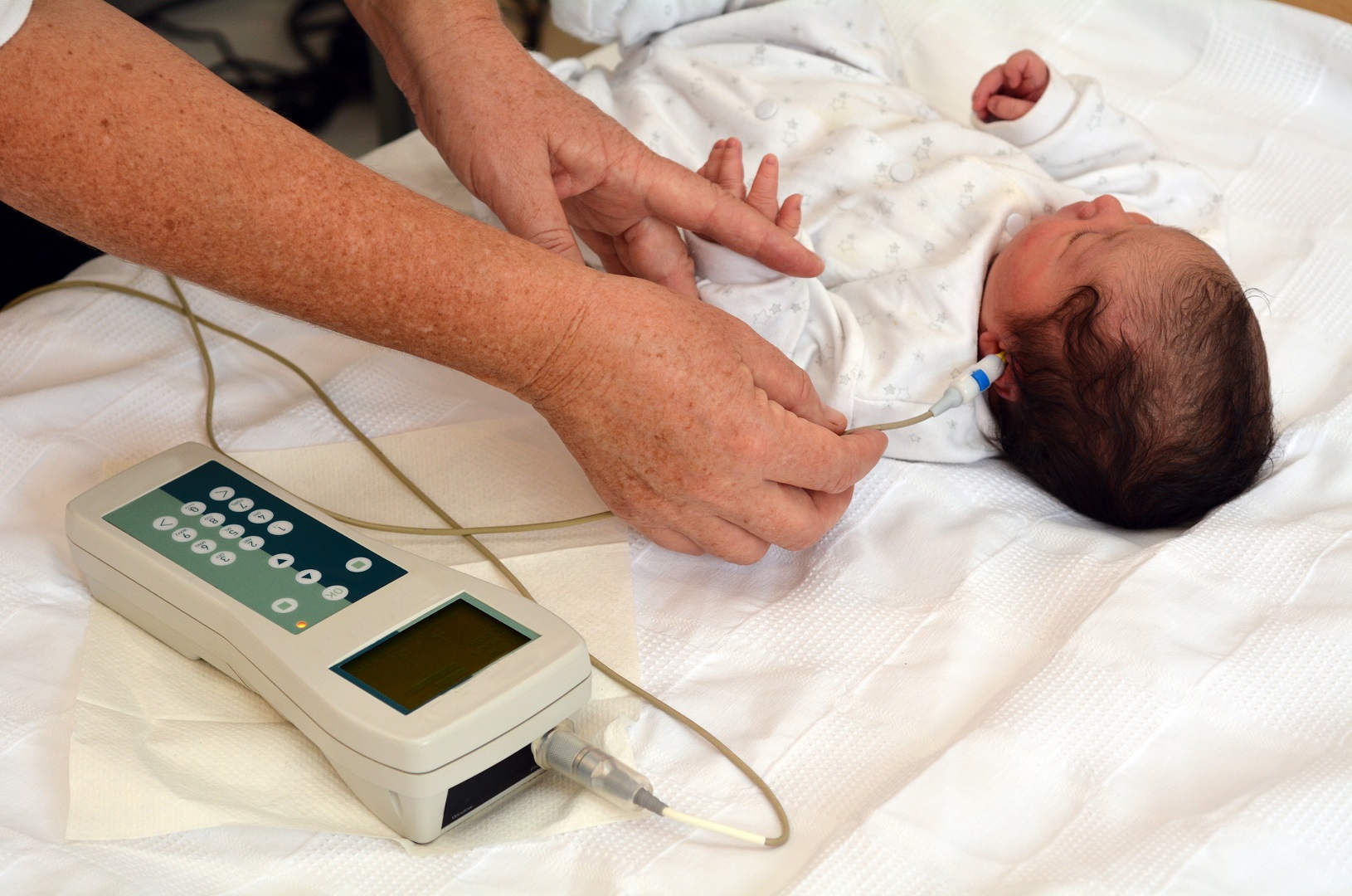 Newborn Baby Getting Hearing Test