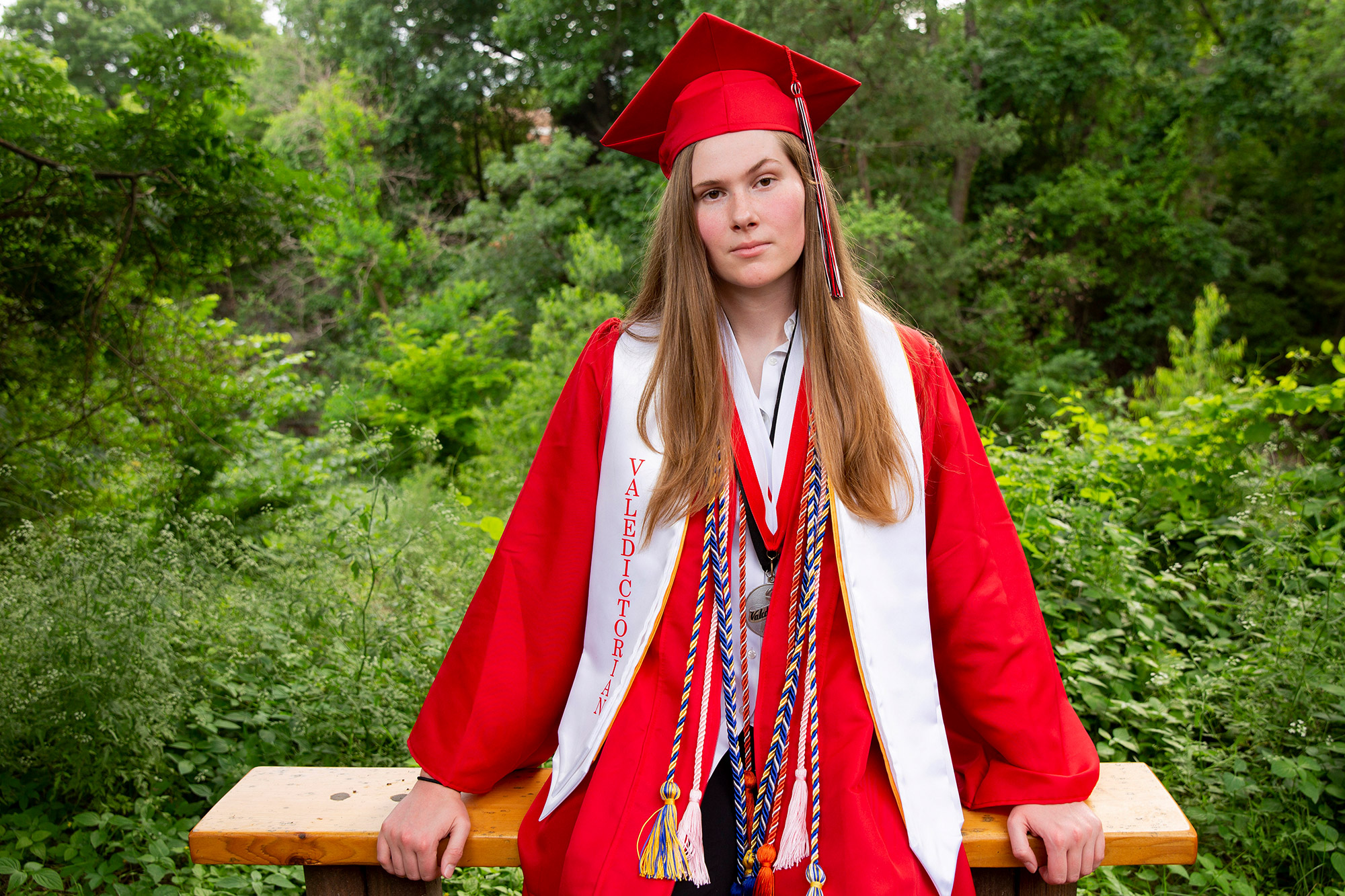 Paxton Smith, Lake Highlands High School valedictorian, poses for a photo, Wednesday, June 2, 2021, in Dallas