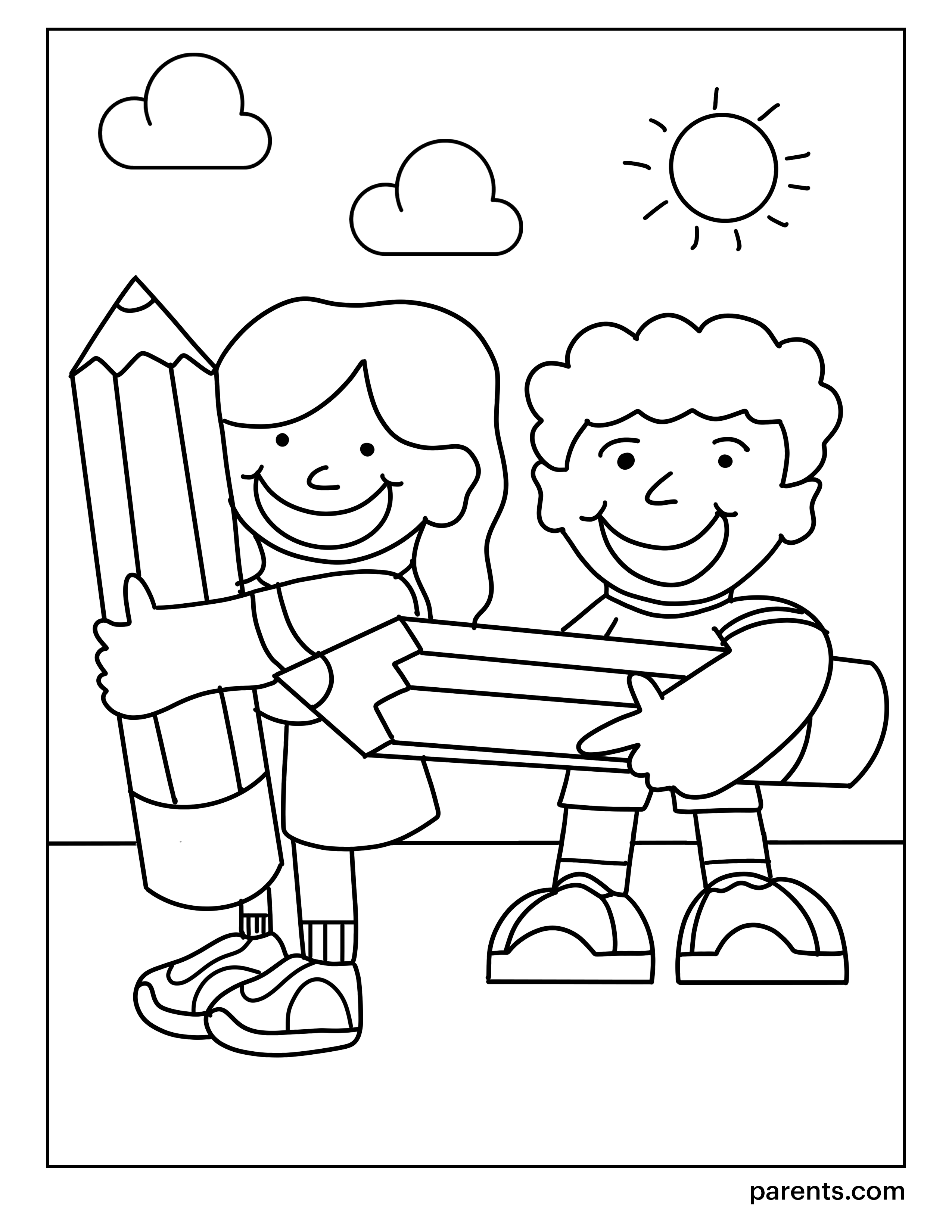 Happy Student Coloring Page