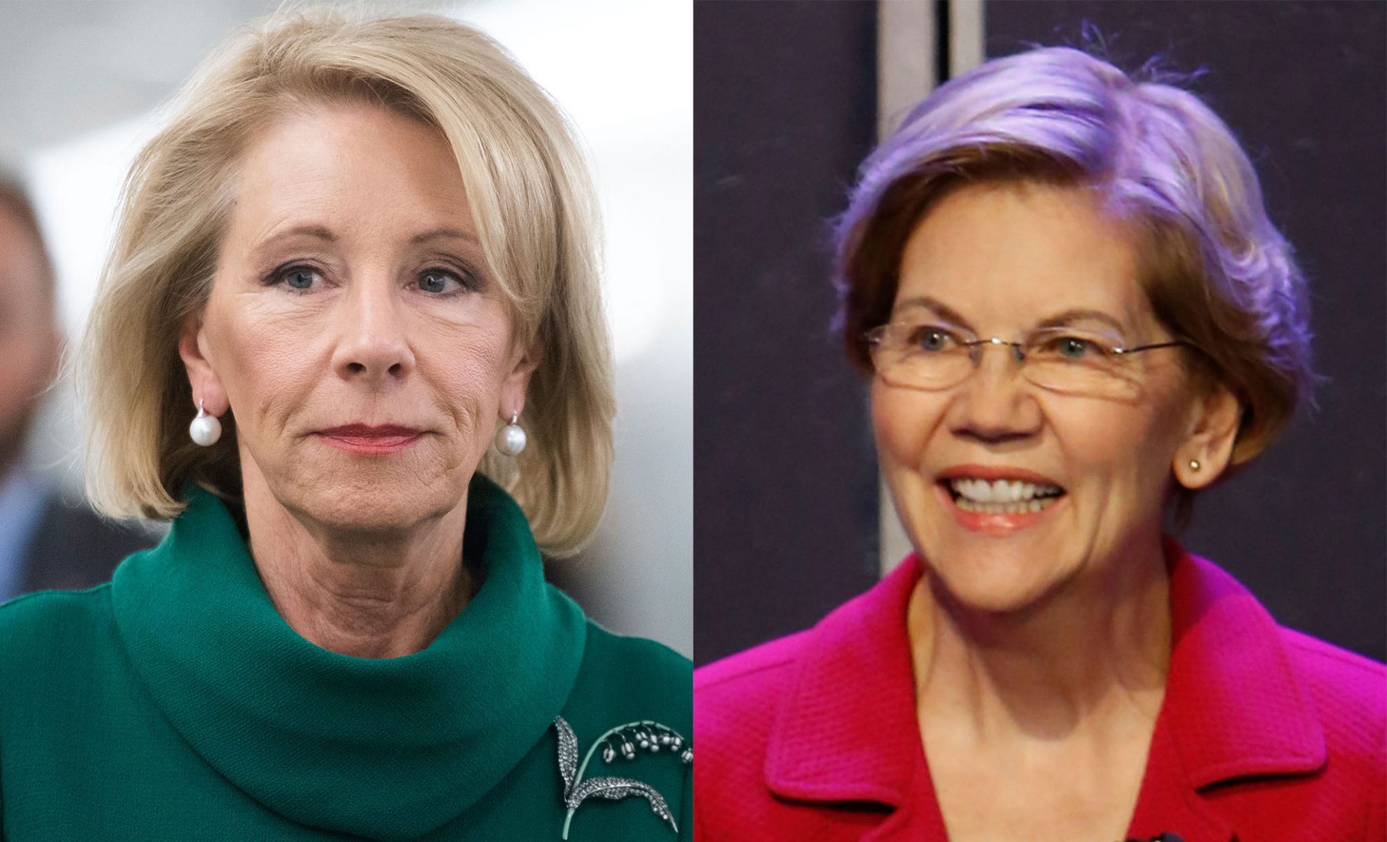 Betsy DeVos and Elizabeth Warren