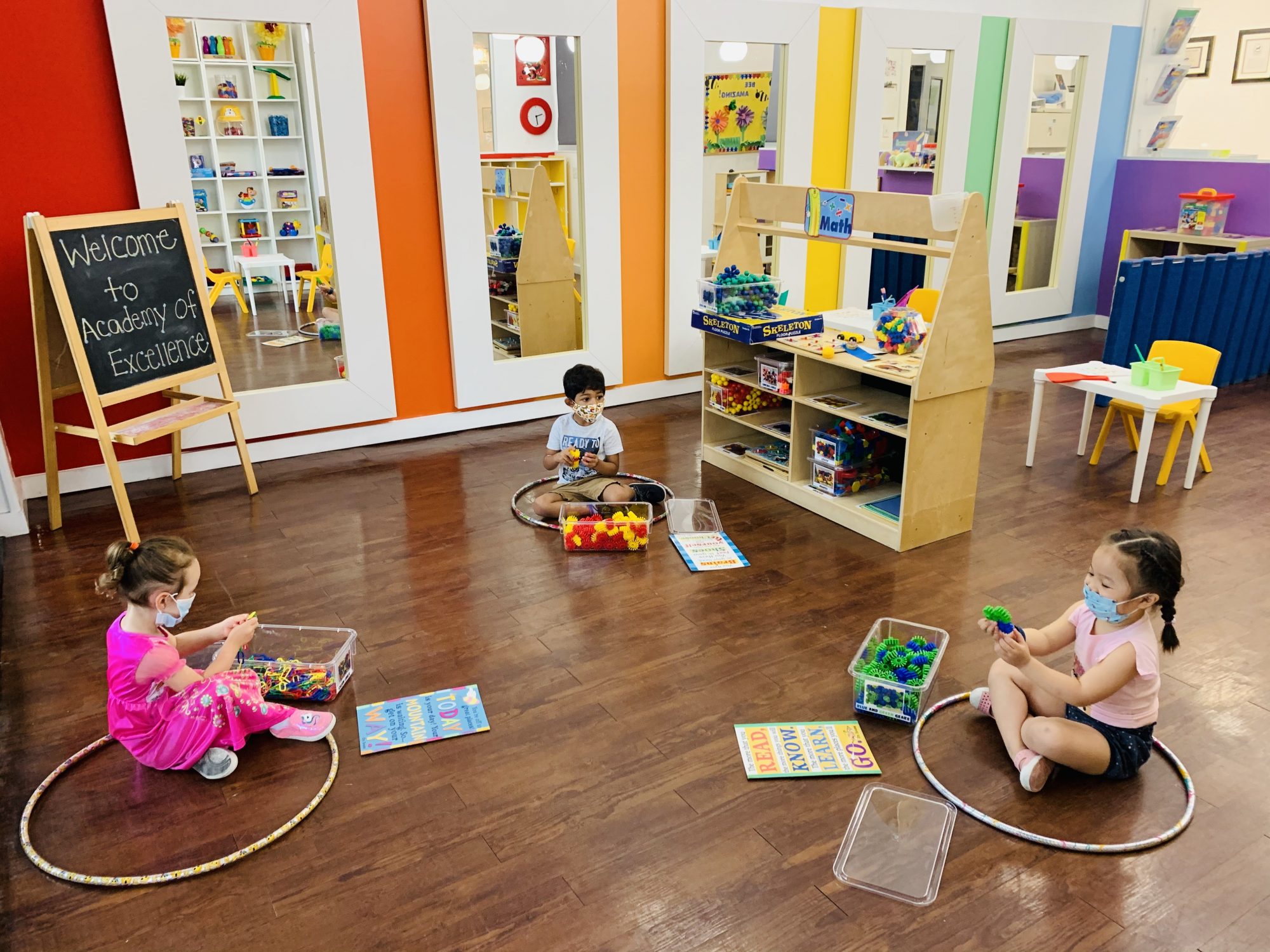 Academy of Excellence hula hoop classrooms